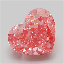 Picture of Lab Grown Diamond 5.45 Carats, Heart with  Cut, Fancy Vivid Pink Color, VVS2 Clarity and Certified by IGI