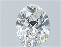 Natural Diamond 1.01 Carats, Oval with  Cut, E Color, SI2 Clarity and Certified by GIA