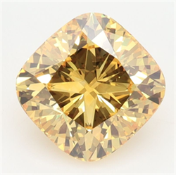 Picture of Lab Grown Diamond 2.74 Carats, Cushion with  Cut, Fancy Vivid Yellow Color, VVS1 Clarity and Certified by IGI
