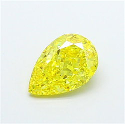 Picture of Lab Grown Diamond 1.83 Carats, Pear with  Cut, Fancy Vivid Yellow Color, VVS1 Clarity and Certified by IGI