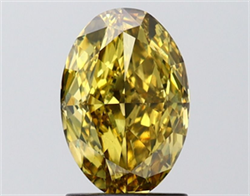 Picture of Lab Grown Diamond 1.79 Carats, Oval with  Cut, Fancy Intense Yellow Color, VS1 Clarity and Certified by IGI