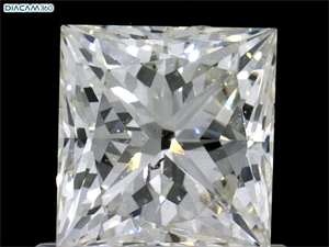 Picture of Natural Diamond 0.97 Carats, Princess with  Cut, J Color, SI1 Clarity and Certified by GIA