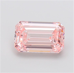 Picture of Lab Grown Diamond 3.08 Carats, Emerald with  Cut, Fancy Intense Pink Color, VVS2 Clarity and Certified by IGI