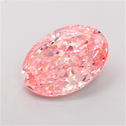 Picture of Lab Grown Diamond 2.72 Carats, Oval with  Cut, Fancy Vivid Pink Color, VVS2 Clarity and Certified by IGI