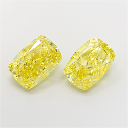Picture of Lab Grown Diamond 4.00 Carats, CUSHION MODIFIED with  Cut, Fancy Intense Yellow Color, VS1 Clarity and Certified by IGI