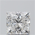 Natural Diamond 1.00 Carats, Princess with  Cut, E Color, SI2 Clarity and Certified by GIA