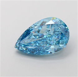 Picture of Lab Grown Diamond 3.51 Carats, Pear with  Cut, Fancy Vivid Blue Color, VS1 Clarity and Certified by IGI