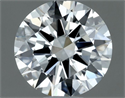 Natural Diamond 0.50 Carats, Round with Excellent Cut, H Color, VS1 Clarity and Certified by IGI