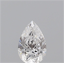 Natural Diamond 0.50 Carats, Pear with  Cut, D Color, SI1 Clarity and Certified by GIA