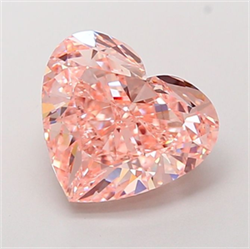 Picture of Lab Grown Diamond 5.04 Carats, Heart with  Cut, Fancy Vivid Pink Color, VS1 Clarity and Certified by IGI