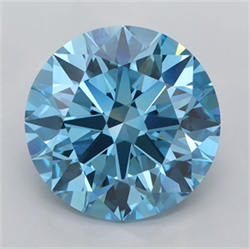 Picture of Lab Grown Diamond 5.09 Carats, Round with Ideal Cut, Fancy Vivid Blue Color, VVS2 Clarity and Certified by IGI