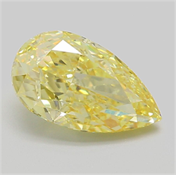 Picture of Lab Grown Diamond 2.50 Carats, Pear with  Cut, Fancy Vivid Yellow Color, VS1 Clarity and Certified by IGI