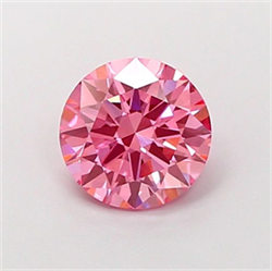 Picture of Lab Grown Diamond 1.21 Carats, Round with Excellent Cut, Fancy Vivid Pink Color, VS1 Clarity and Certified by IGI
