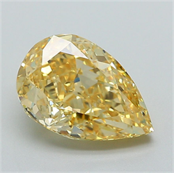 Picture of Lab Grown Diamond 2.61 Carats, Pear with  Cut, Fancy Intense Yellow Color, VS1 Clarity and Certified by IGI