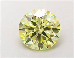 Picture of Lab Grown Diamond 1.67 Carats, Round with Ideal Cut, Fancy Yellow Color, VVS2 Clarity and Certified by IGI