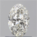 Natural Diamond 0.60 Carats, Oval with  Cut, H Color, SI2 Clarity and Certified by GIA