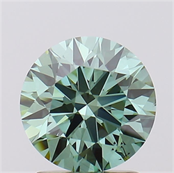 Picture of Lab Grown Diamond 1.80 Carats, Round with Ideal Cut, Fancy Vivid Green Color, VS2 Clarity and Certified by IGI