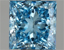 Picture of Lab Grown Diamond 1.51 Carats, Princess with  Cut, Fancy Vivid Blue Color, VVS2 Clarity and Certified by IGI