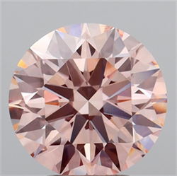 Picture of Lab Grown Diamond 3.51 Carats, Round with Ideal Cut, Fancy Pink Color, VS1 Clarity and Certified by IGI