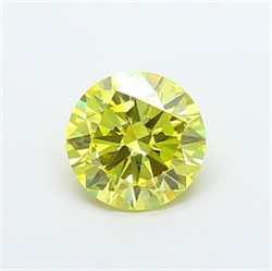 Picture of Lab Grown Diamond 2.06 Carats, Round with Excellent Cut, Fancy Intense Yellow Color, VS2 Clarity and Certified by IGI