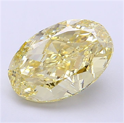 Picture of Lab Grown Diamond 3.12 Carats, Oval with  Cut, Fancy Light Yellow Color, VS1 Clarity and Certified by IGI