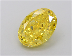 Picture of Lab Grown Diamond 2.29 Carats, Oval with  Cut, Fancy Vivid Yellow Color, VS1 Clarity and Certified by IGI