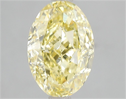 Picture of Lab Grown Diamond 3.00 Carats, Oval with  Cut, Fancy Vivid Yellow Color, VS1 Clarity and Certified by IGI