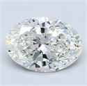 Natural Diamond 2.20 Carats, Oval with  Cut, I Color, VVS1 Clarity and Certified by GIA