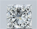 Natural Diamond 1.05 Carats, Princess with  Cut, H Color, VS2 Clarity and Certified by GIA