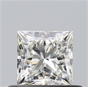 Natural Diamond 0.55 Carats, Princess with  Cut, I Color, SI1 Clarity and Certified by GIA