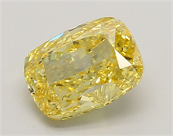 Picture of Lab Grown Diamond 2.05 Carats, CUSHION MODIFIED with  Cut, Fancy Vivid Yellow Color, VS2 Clarity and Certified by IGI