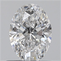 Natural Diamond 0.60 Carats, Oval with  Cut, D Color, SI2 Clarity and Certified by GIA
