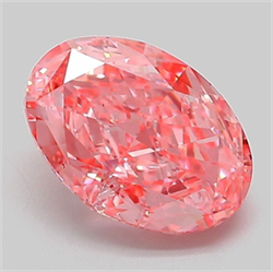 Picture of Lab Grown Diamond 2.08 Carats, Oval with  Cut, Fancy Vivid Pink Color, VVS2 Clarity and Certified by IGI