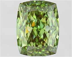 Picture of Lab Grown Diamond 1.65 Carats, CUSHION MODIFIED with  Cut, Fancy Vivid Green Color, VVS2 Clarity and Certified by IGI