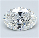 Natural Diamond 2.51 Carats, Oval with  Cut, G Color, VVS1 Clarity and Certified by GIA