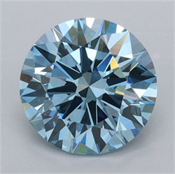 Picture of Lab Grown Diamond 1.51 Carats, Round with Ideal Cut, Fancy Vivid Blue Color, VVS1 Clarity and Certified by IGI