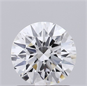 Lab Grown Diamond 1.06 Carats, Round with Ideal Cut, D Color, VVS2 Clarity and Certified by IGI