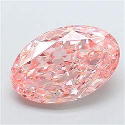 Picture of Lab Grown Diamond 10.11 Carats, CUSHION MODIFIED with  Cut, Fancy Vivid Pink Color, VS1 Clarity and Certified by IGI