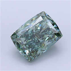 Picture of Lab Grown Diamond 3.54 Carats, CUSHION MODIFIED with  Cut, Fancy Vivid Green Color, VS1 Clarity and Certified by IGI