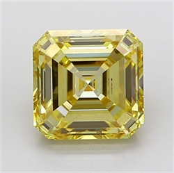 Picture of Lab Grown Diamond 4.58 Carats, Asscher with  Cut, Fancy Yellow Color, VVS2 Clarity and Certified by IGI