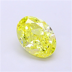Picture of Lab Grown Diamond 1.34 Carats, Oval with  Cut, Fancy Intense Yellow Color, VVS2 Clarity and Certified by IGI