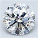 Natural Diamond 2.81 Carats, Round with Excellent Cut, F Color, VVS2 Clarity and Certified by GIA