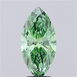 Picture of Lab Grown Diamond 3.58 Carats, Marquise with  Cut, Fancy Vivid Green Color, VVS2 Clarity and Certified by IGI