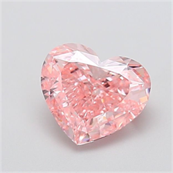 Picture of Lab Grown Diamond 2.08 Carats, Heart with  Cut, Fancy Vivid Pink Color, VS1 Clarity and Certified by IGI