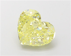Picture of Lab Grown Diamond 2.59 Carats, Heart with  Cut, Fancy Intense Yellow Color, VVS2 Clarity and Certified by IGI