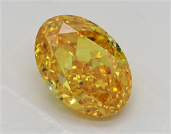 Picture of Lab Grown Diamond 1.74 Carats, Oval with  Cut, Fancy Vivid Yellow Color, IF Clarity and Certified by IGI