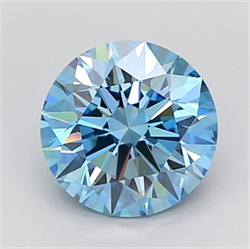 Picture of Lab Grown Diamond 1.92 Carats, Round with Ideal Cut, Fancy Vivid Blue Color, VVS2 Clarity and Certified by IGI