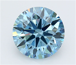 Picture of Lab Grown Diamond 3.97 Carats, Round with Ideal Cut, Fancy Vivid Blue Color, VS1 Clarity and Certified by IGI