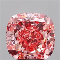 Picture of Lab Grown Diamond 3.00 Carats, CUSHION MODIFIED with  Cut, Fancy Vivid Pink Color, VS2 Clarity and Certified by IGI