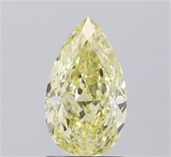Picture of Lab Grown Diamond 1.70 Carats, Pear with  Cut, Fancy Intense Yellow Color, VVS2 Clarity and Certified by IGI